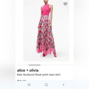 Alice + Olivia katz pleated maxi skirt, size 4. BRAND NEW WITH TAGS